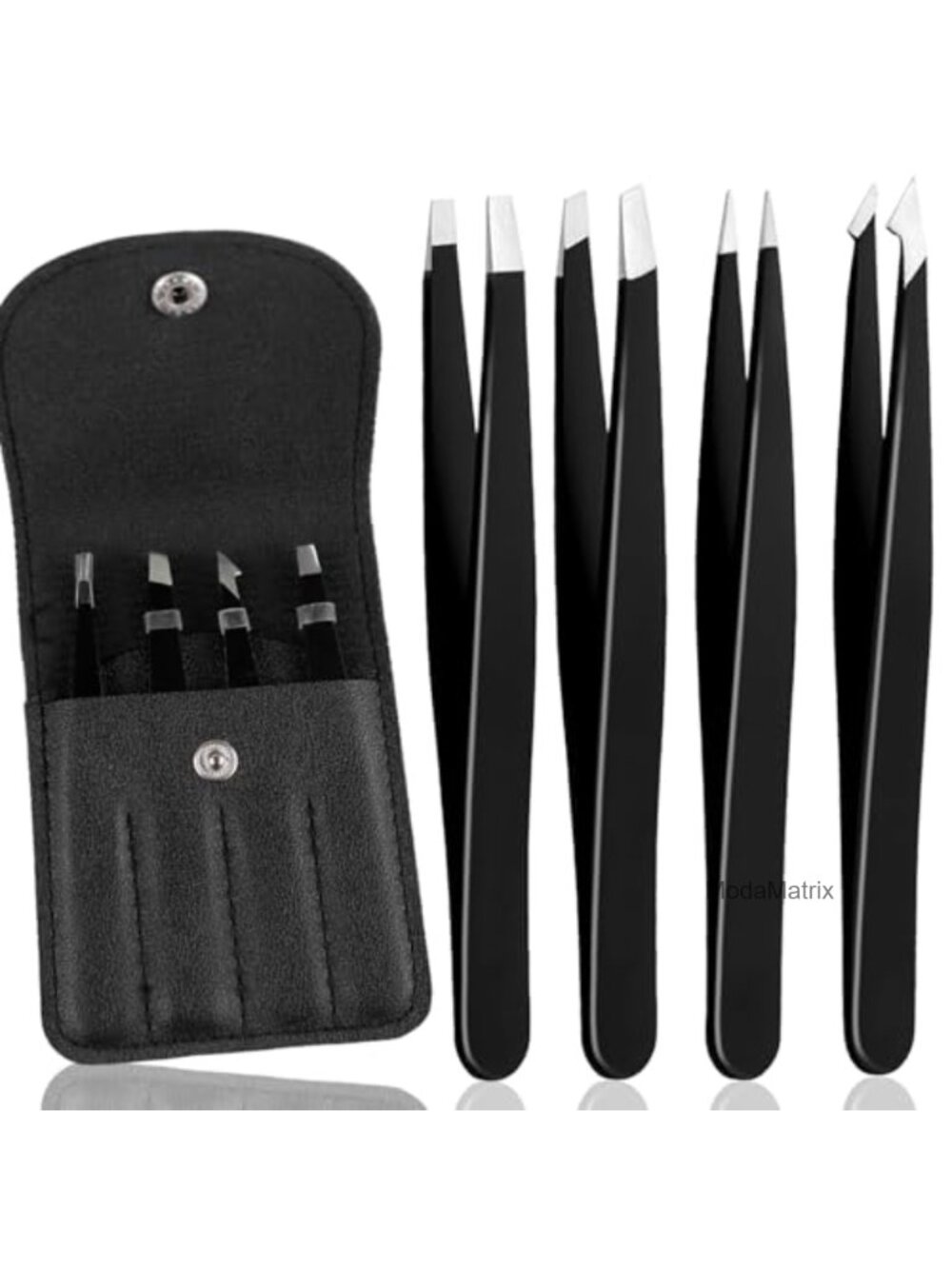 4-Piece Stainless Steel Eyebrow Tweezers Set